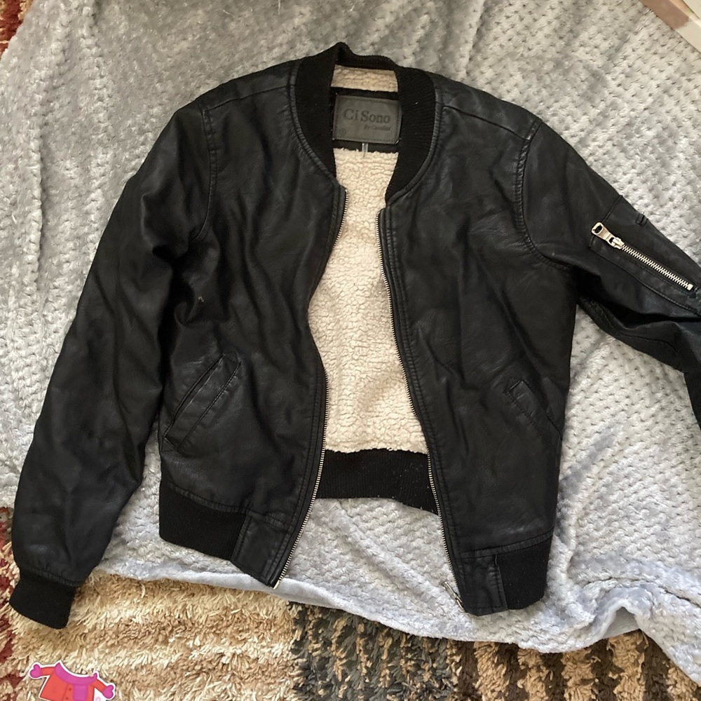Small faux leather jacket